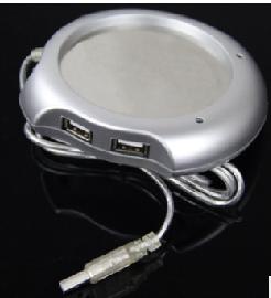 四口USB2.0 HUB集线器  usb咖啡杯加热垫 USB保温杯垫  USB保温碟