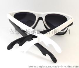 促销啤酒开眼镜时尚双用型太阳镜 定制开瓶器太阳眼镜 礼品眼镜